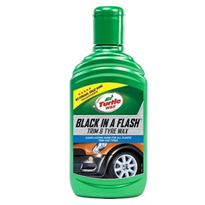 Image de Turtle Wax 52855 Black dans un pneu Flash Dressing Car Plastic Shine Extïerieur 300ml, ÉCLAIRCISSANT PLASTIQUE