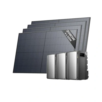 Image de ECOFLOW STREAM Ultra et 2 x AC Pro 5,76 kWh, avec stockage 2080 W batteries pour kit solaire 4 panneaux solaires 520 W, double connexion AC, capacité jusqu&#039;à 11,52 Smart AI, Plug&amp;Play