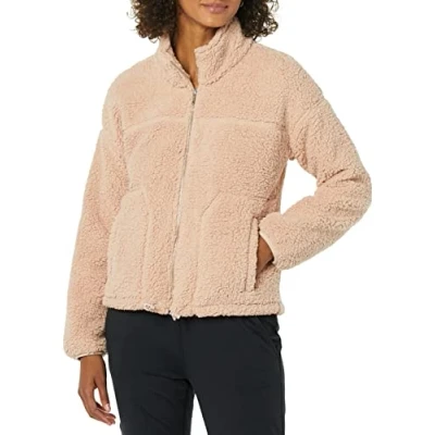 Image de Amazon Essentials Veste en Molleton Sherpa Entièrement Zippé Femme, Rose Blush, L