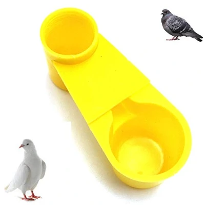 Image de Lucky Farm 10 Pcs Soda Pop Bouteille d&#039;eau Oiseau Buveur Coupe Printemps Quail Colombe Poulet Pigeon Abreuvoir (Jaune)