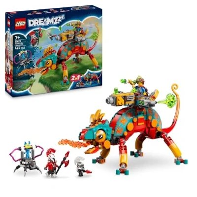 Image de LEGO Dreamzzz Le Caméléon Cracheur de Feu Mateo Figurine d&#039;animal Fantastique se Transformant en Jet &amp; Robot ou Gardien 2 Minifigurines Jouet pour Garçon Fille dès 7 Ans Cadeau 71492