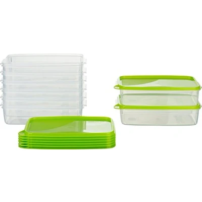Image de MiraHome boîte fraîcheur récipient congélation 1,5l rectangulaire Plat Lot de 8 Vert