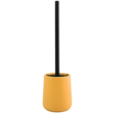 Image de MSV, Brosse WC avec Support Céramique, Modèle MAONIE, Poils résistants à l&#039;usure, 10,4x38,8cm, Poser, Serviteur Non Fixe, Design Classique et élégant, Safran Mat