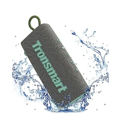Image de Tronsmart Trip Haut Parleur Portable Bluetooth 5.3, IPX7 Waterproof, Microphone intégré, True Wireless Stereo et Assistant Vocal, 20H de Lecture avec Son Haute fidélité (Grey)