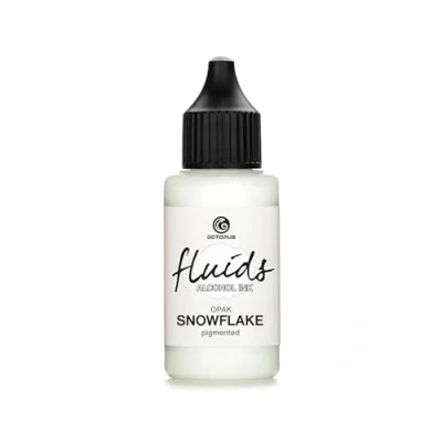 Image de Octopus 30ml Fluids Alcohol Ink SNOWFLAKE, Encre à alcool pour Fluid Art et Resin Art, blanc, white, blanco