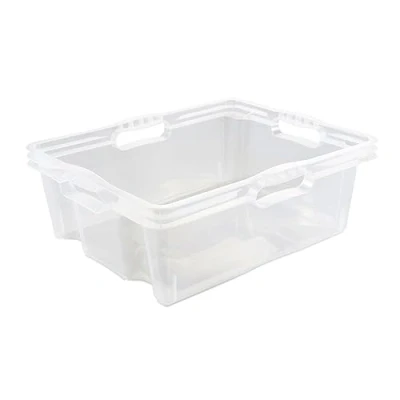 Image de Keeeper Boîte de Rangement avec Poignées Intégrées, Dimensions : l, 43 x 35 15 cm, 16 Franz, Transparent
