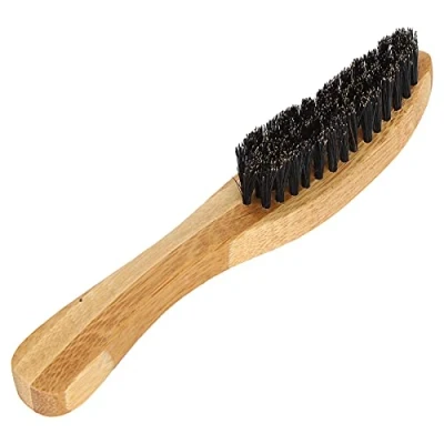 Image de Brosse à Barbe, Peigne Barbe en Bois, Poils de Sanglier avec Poignée, pour Cheveux Moustache Hommes, Bois Double Action et Sac