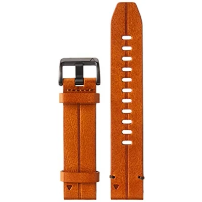 Image de Garmin Bracelet de montre Quick Fit 22mm Cuir Marron boucle Noir