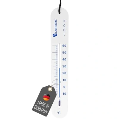 Image de Lantelme Thermomètre de piscine pour surveiller la température l&#039;eau piscine, l&#039;étang ou du bain à remous avec cordon 90 cm analogique auto enfonçant