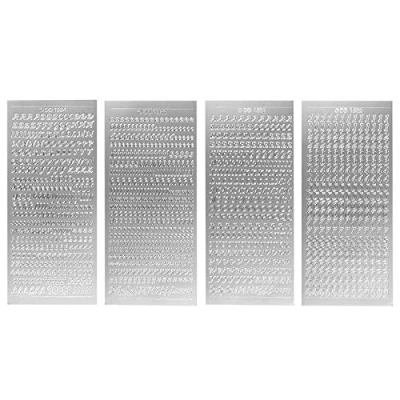 Image de Ideen mit Herz Kit de stickers 4 feuilles d&#039;autocollants chacune 23 cm x 10 ABC lettres majuscules et minuscules avec chiffres caractères spéciaux idéal pour les bougies (argent)