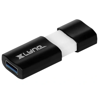 Image de XLYNE 7951200 Wave Clé USB 512 GB│ 3 │ Mécanisme Push &amp; Pull │Windows, Mac, Linux, Noir, Blanc