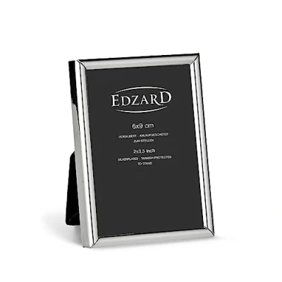 Image de EDZARD Cadre Photo Gênes, classieux argenté, résistant au ternissement, pour 6 x 9 cm, INCL. 2 cintres