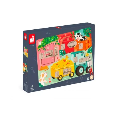 Image de Janod Activiteiten MET Sloten EN Grendels de Boerderij Jeux société pour enfants, Taille: One Size, Multi coloured