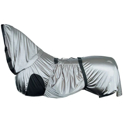 Image de Harry&#039;s Horse Couverture anti eczéma/mouches UV Gris / Argent Longueur du dos: 165 cm &amp; bas 215