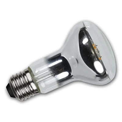 Image de Spot réflecteur LED E27 R63, 4W, blanc chaud, 230V, 300lm, angle d&#039;éclairage 180, corps en verre clair, à filament, dimmable