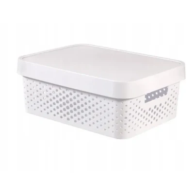 Image de Curver 04753 N23 00 Infinity Points Boîte à Rangement avec Couvercle Plastique Blanc 36,3 x 27 22,2 cm 11 L