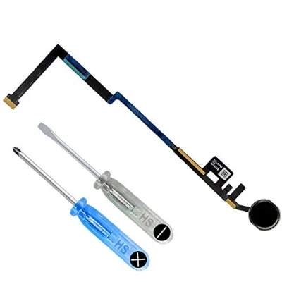 Image de MMOBIEL Bouton Home Compatible avec iPad 6 / 5 Button Remplacement Connecteur Nappe Flex Incl. Tournevis Noir