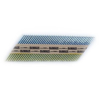 Image de DeWalt DNW3190E Clou à 34 degrés pour Cloueuses sans Fil, clous tête en D, relié par fil 3,1 x 90 mm lisse, paquet de 2200 Multicolore