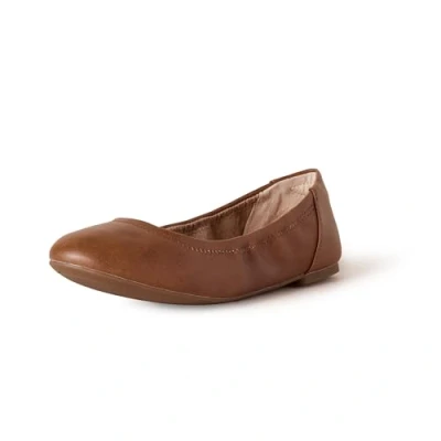 Image de Amazon Essentials Ballerines Belice Femme, Brun Châtaigne Faux Cuir, 41.5 EU Large