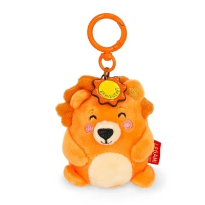 Image de LEGAMI Porte clés Super Soft! Thème Lion, en Peluche, Pendentif avec Message gravé et Mousqueton Zinc, 7x11 cm