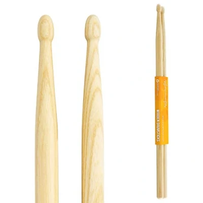 Image de World Rhythm Paire de baguettes batterie en hickory 5A par Pointe bois 5 A