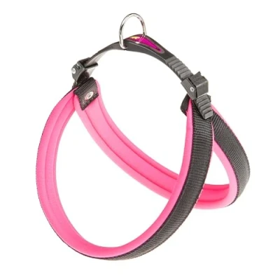 Image de Ferplast Harnais pour Chiens de Taille Moyenne Chien AGILA Fluo 3 avec Rembourrage Doux, système dégagement et d&#039;attache Rapide, Tour Poitrine 42 50 cm. Rose