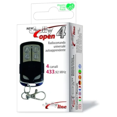 Image de GBS TELECOMMANDE Radio DE Portail Jolly Open 4 433MHZ CANAUX télécommande Copieuse Universelle 433 MHz