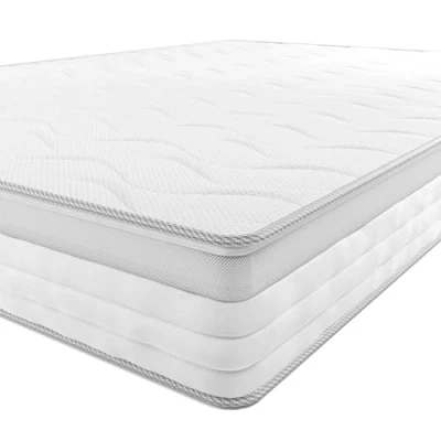Image de Amazon Basics Matelas 7 zones à ressorts ensachés, Moyenne ferme (H3), 80 x 190 21.5 cm, Blanc