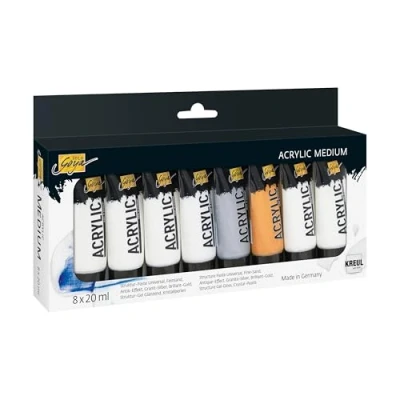 Image de KREUL 85931 Solo Goya Acrylic Medium Set, avec 8 pâtes de Structure en Tubes 20 ML, kit démarrage pour des projets artistiques Simples 3D