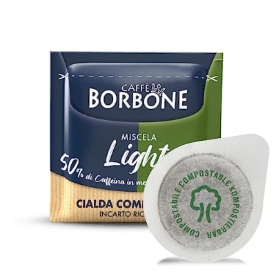 Image de Caffè Borbone Dosette Compostable Mélange Light, 50% de Caféine en moins que le Bleu 150 Dosettes Café Système ESE