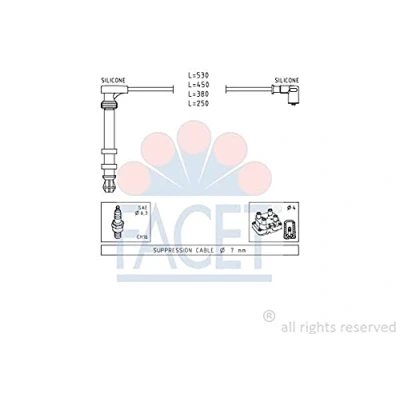 Image de FACET 4.9503 Jeu De Fils d&#039;Allumage Made in Italy OE Equivalent FIAT: Brava 5 portes, Palio I Weekend, Doblo Cargo, LANCIA: DELTA 2