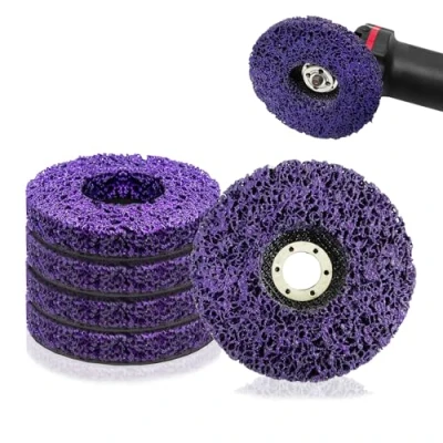 Image de Lot de 5 Disques nettoyage Meuleuse CSD Disque 125x22mm Violet Abrasif pour Peinture D&#039;angle en Traitement Surface la Enlever Rouille Nylon