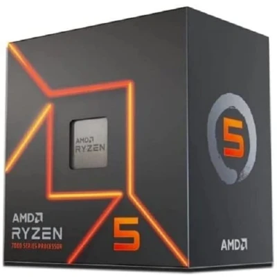 Image de AMD Ryzen™ 5 7600 Processeur avec Ventirad Wraith Stealth, 6 Cœurs/12 Threads Débridés, Architecture Zen 4, 38MB L3 Cache, 65 W TDP, Jusqu&#039;à 5,2 GHz Fréquence Boost, Socket 5, DDR5 &amp; PCIe 5.0