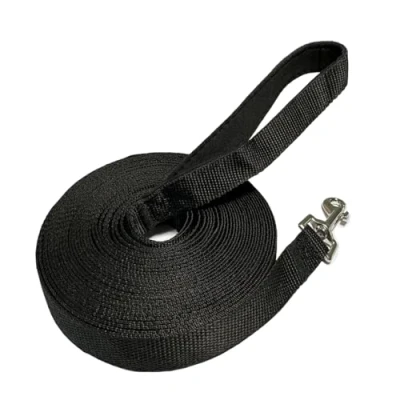 Image de NavoX Laisse de dressage Pour chien 10 m Longue ligne en nylon Avec poignée rembourrée suivre l&#039;obéissance des chiens (noir)