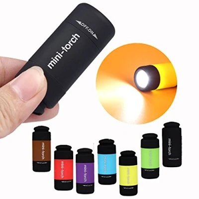 Image de Bigmac Lot de 12 mini lampes poche LED colorées à chargement USB avec interrupteur rotatif La couleur peut varier (12)