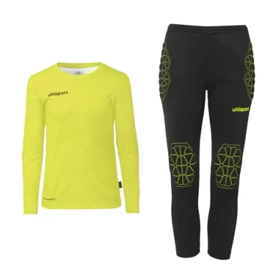 Image de uhlsport Ensemble de Maillot Gardien But Prediction Junior, Unisexe, Jaune Fluo/Noir, 152 EU