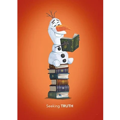 Image de Komar La Reine des Neiges Olaf Reading Dimensions : 50 x 70 cm, décoration murale, poster, impression d&#039;art (sans cadre) Disney