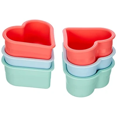 Image de Lurch FlexiForm 83019 Lot de 6 moules à muffins en forme cœur 100% silicone platine sans BPA