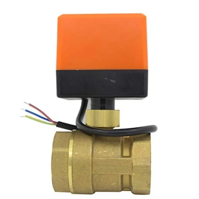 Image de vanne 2 voies motorisee spherique electrique 220v electrovanne normalement ouverte 1/2 3/4 1 1/4 pouce (1 DN40)