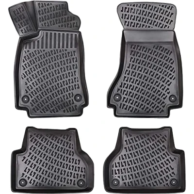 Image de Elmasline Lot de tapis sol en caoutchouc design 3D pour Skoda Fabia III à partir 2014 Bord extra haut 5 cm.