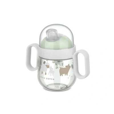 Image de Mepal Gobelet d&#039;apprentissage Anti goutte Mio Little Dutch fuite Sécurisé avec un couvercle transparent pour une utilisation sûre en déplacement Poignées faciles à tenir 200 ml
