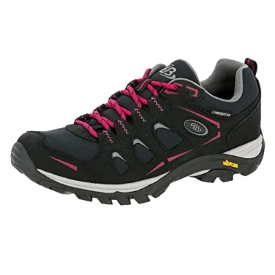 Image de Brütting Mount Frakes Low, Chaussures de Randonnée Hautes Femme, Noir/Rose, 38 EU