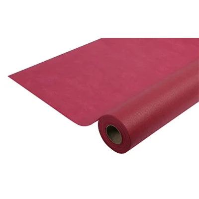 Image de Pro Nappe Réf R785009I jetable en non tissé spunbond Rouleau de longueur 50 m x largeur 1,20 Couleur rouge Tissu indéchirable, déperlant et essuyable, Bordeaux