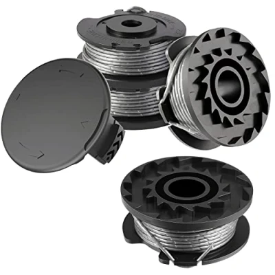 Image de Bobine Rechange pour Coupe Bordure,4 Pièces Φ1.65mm 4.9m F016800569 F016800385 Nylon Alimentation Automatique + F016F04557 Couvercle,Bobine Débroussailleuse Bosch ART 23/26 SL