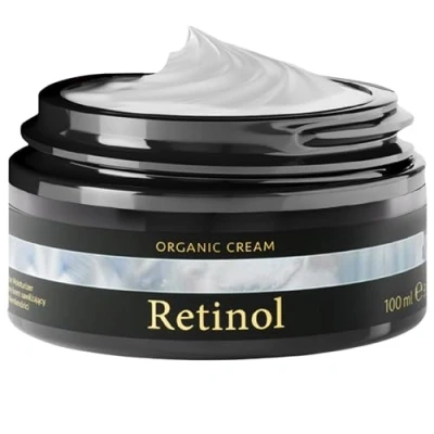 Image de Creme Hydratante Visage Bio au Retinol et Acide Salicylique 100ml de Nuit Sans Parfum Soins pour le à Base d&#039; Aloe Vera Peaux Sensibles Satin Naturel