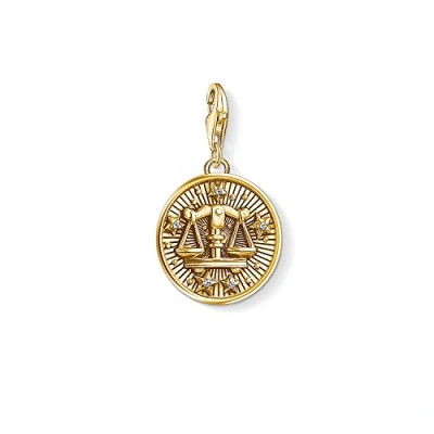Image de Thomas Sabo Femmes Hommes Charm Pendentif Signe Zodiacal Balance Club Argent Sterling 925 plaqué or jaune 18 carats 1658 414 39