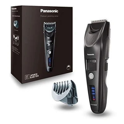 Image de Panasonic ER SC40 K803 Tondeuse à Cheveux pour Hommes, Portable Sans Fil et Étanche, Lames Supérieures, 20 Longueurs Réglables, 1 Accessoire, Avec ou Fil, Indicateur de Batterie LED, Noir