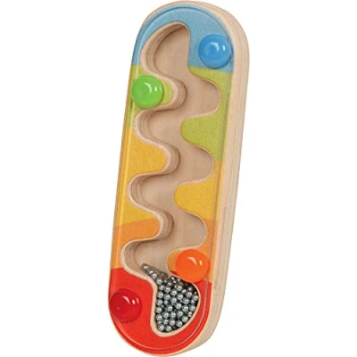 Image de Goki 61880 Mini bâton de Pluie 4 x 1,6 12 cm, Bois, Boules en Acier, Multicolore