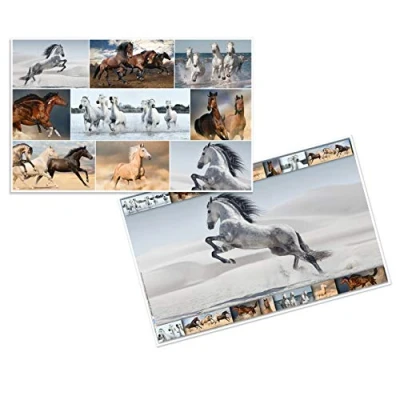 Image de Herma 19378 Sous main réversible antidérapant pour enfants Format 55 x 35 cm Motif de chiens sur les deux côtés (1 pièce) Cheval 550 350 mm Cheval.