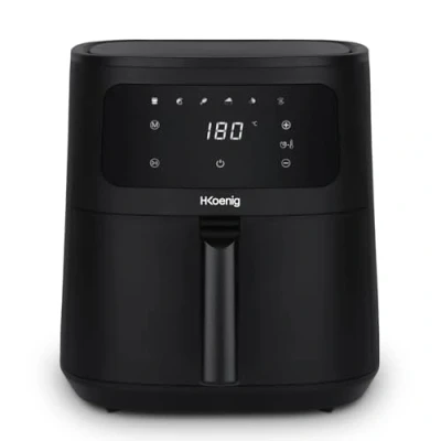 Image de H.Koenig Friteuse sans Huile Airfryer XXL FRY880, Capacité 8L, Jusqu&#039;à 10 personnes, Reglable 80 200C, 5 Modes de Cuisson, Minuteur 60min, Programmes, Ecran Tactile
